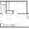 Floor plan for 1 bed, 1 bath, 506 sqft